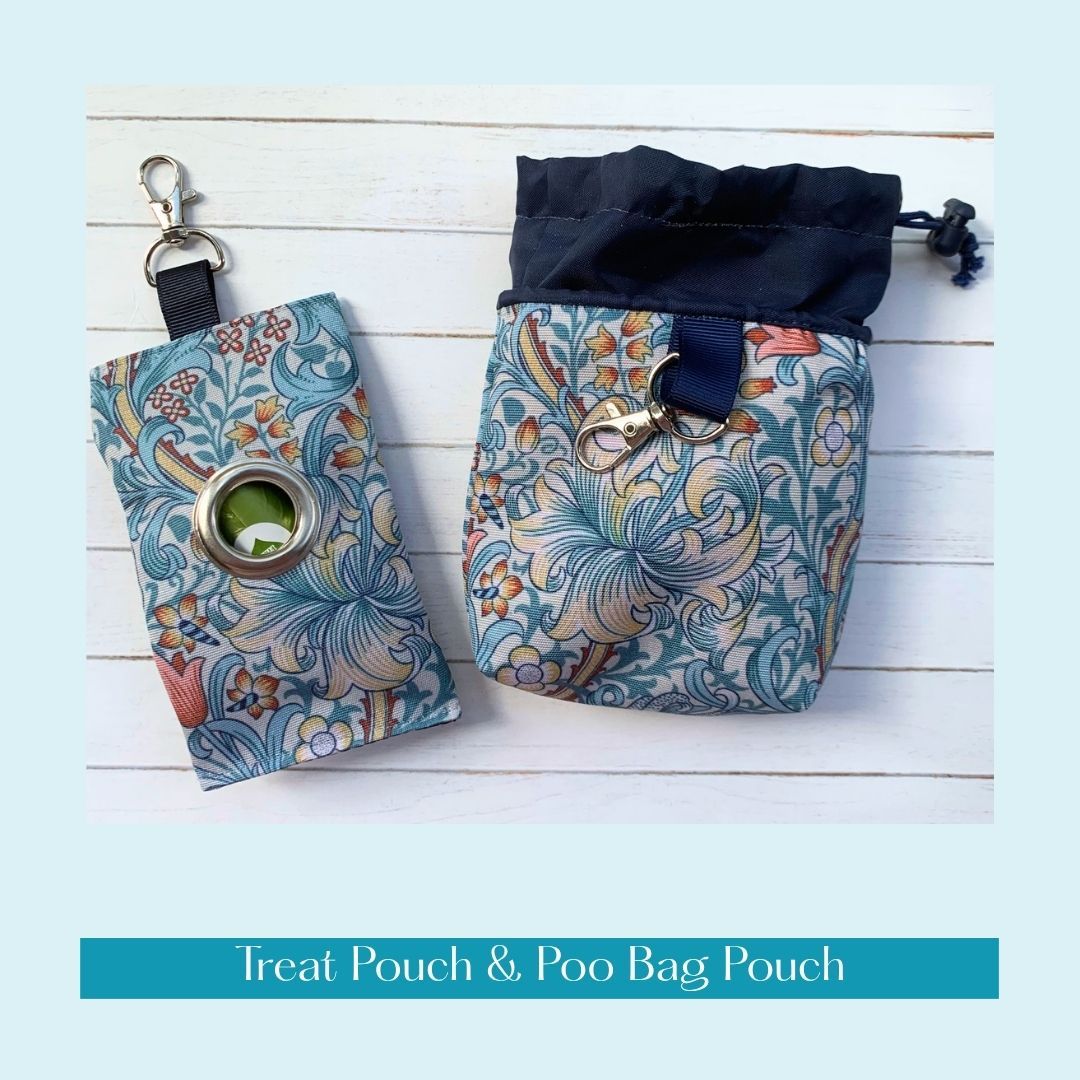 TREAT POUCH & POO BAG POUCH  - Golden Lily - Cornflower