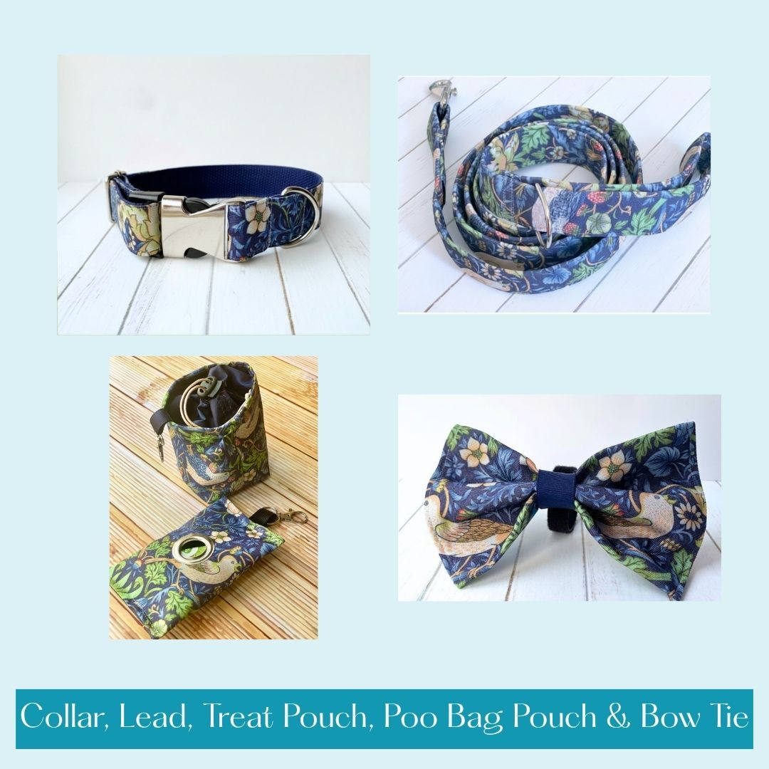 COMPLETE 5 PIECE SET - Strawberry Thief - Navy