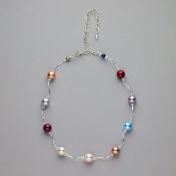 Necklace - Swarovski multi colour pearls and crystals