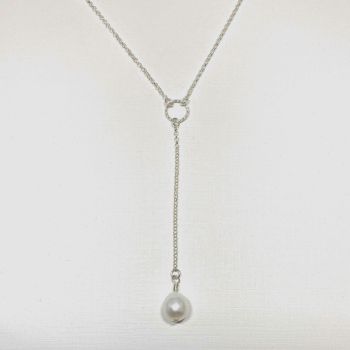 Necklace - Single Fresh Water Pearl Drop 