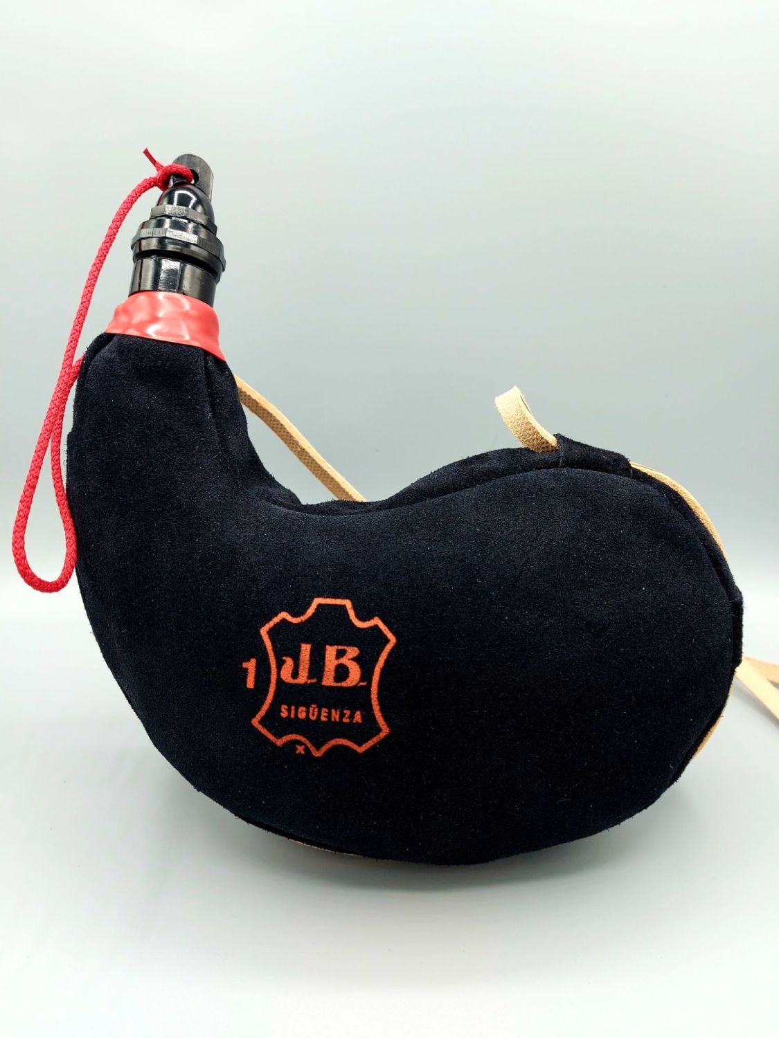 Black Curved 1 Litre Handmade Spanish Bota Bag