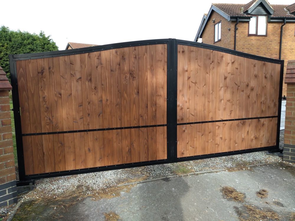 York Gates wood infill with steel frame