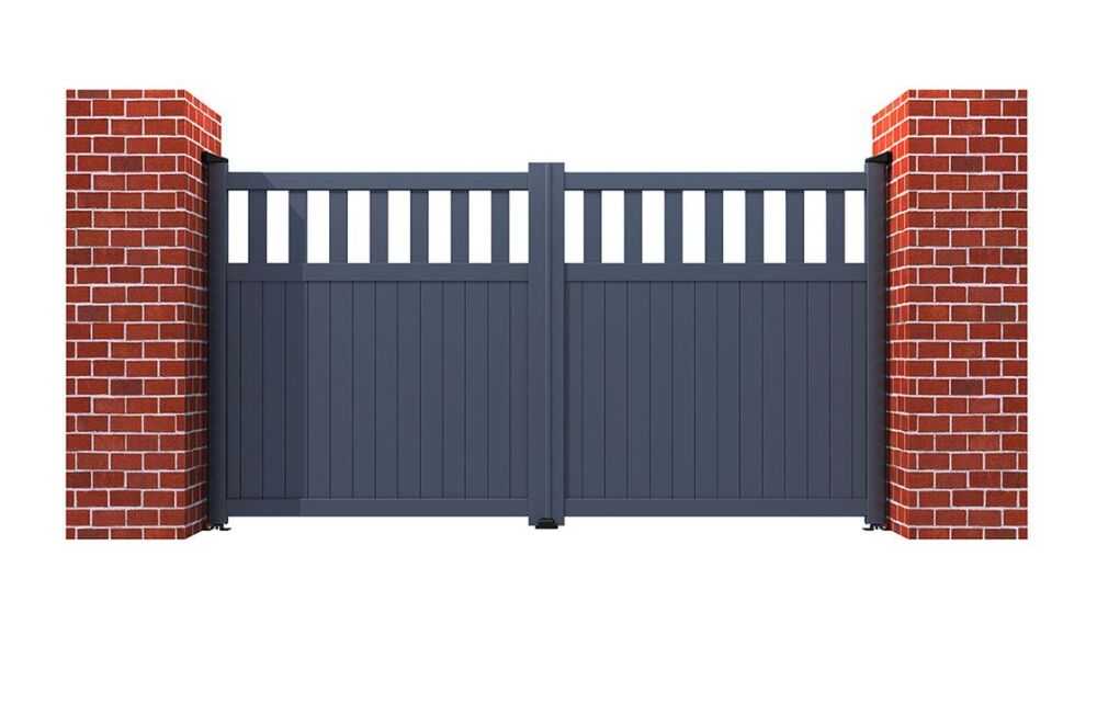 York gates aluminium double partial privacy