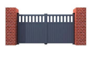 Aluminium double gates partial privacy