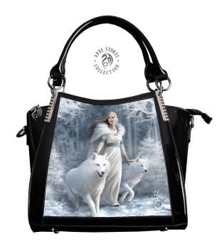 3D Lenticular Black PVC Handbag Winter Guardians - Anne Stokes