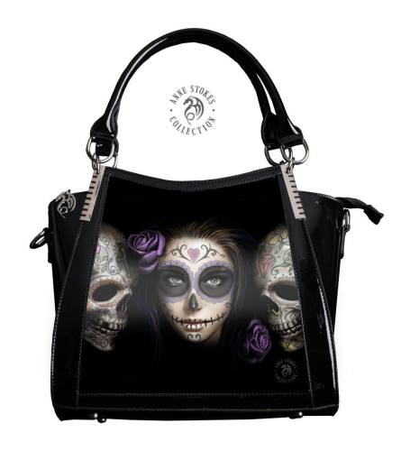 3D Lenticular Black PVC Handbag Day of the Dead - Anne Stokes