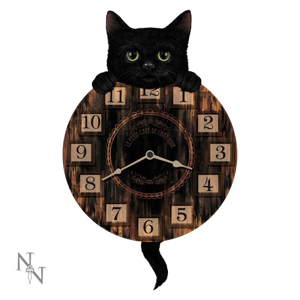 Kitten Tickin Wall Clock with Pendulum