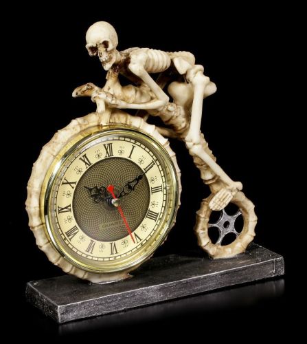 Wheels of Time - Skeleton Pennyfarthing Clock - Nemesis Now