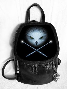 Owl and Crossed Wands 3D Fashion Backpack - Anne Stokes