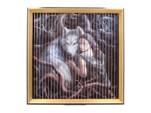 Stunning Anne Stokes Wolves Kinetic Picture - Protector/Soul Bond/Winter Gu
