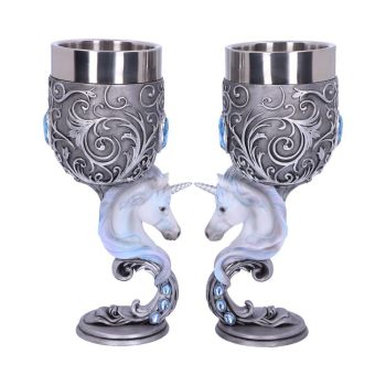 Enchanted Hearts - Pair of Unicorn Goblets