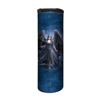 Anne Stokes Barista Style Stainless Steel Thermos Flask - Raven - Gothic Angel