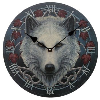Guardian of the Fall Wolf Clock - Lisa Parker