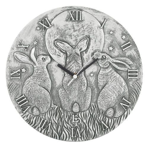 Stunning Lisa Parker Wall Clock - Moon Shadows - Silver Effect Terracotta
