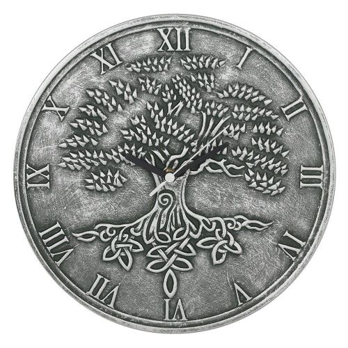 Stunning Lisa Parker Wall Clock - Tree of Life - Silver Effect Terracotta