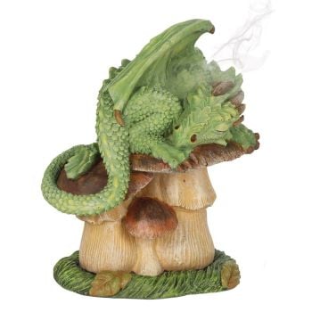 Let Sleeping Dragons Lie Green Dragon Incense Cone Burner - Anne Stokes