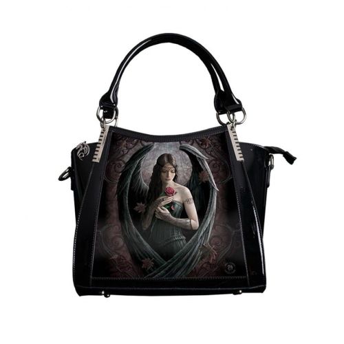 Angel Rose - 3D Lenticular Black PVC Handbag  - Anne Stokes