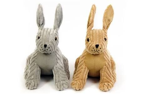 Chunky Ribbed Soft Touch Rabbit Shaped Door Stop 