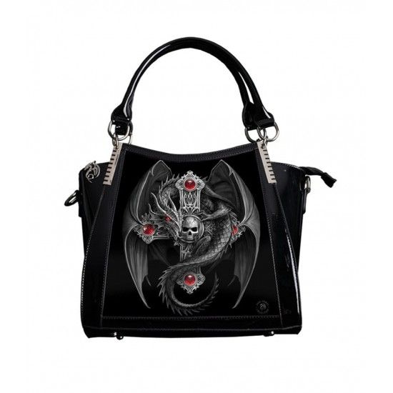 Gothic Guardian - 3D Lenticular Black PVC Handbag  - Anne Stokes