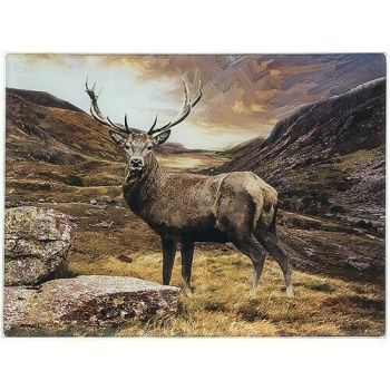 Stunning British Stag Glass Chopping Board Worktop Protector Large