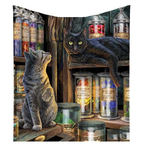 The Magical Emportium Black Cat Fleece Throw Blanket - Lisa Parker - Nemesi