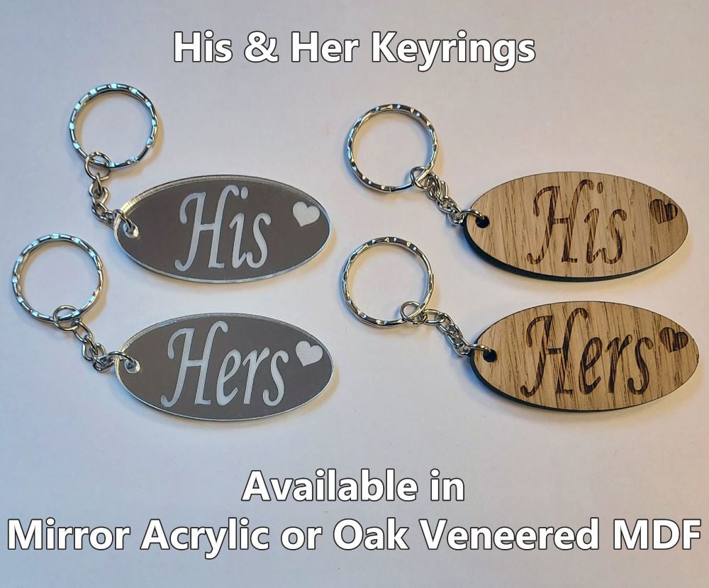His & Hers, 2 x Keyrings
