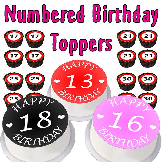Numbered Birthday Toppers
