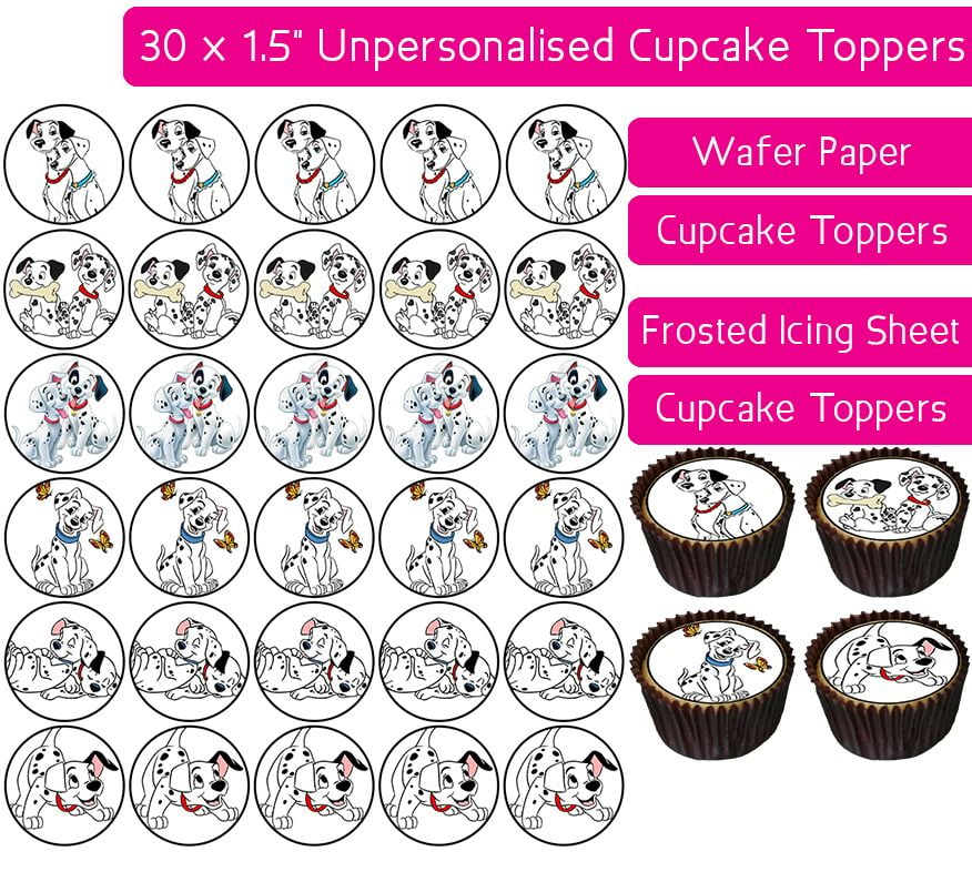 101 Dalmatians - 30 Cupcake Toppers