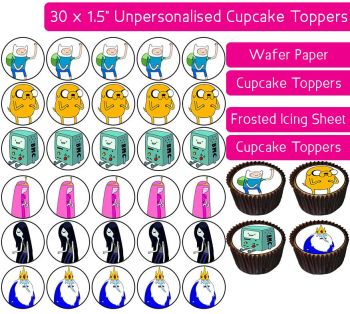 Adventure Time - 30 Cupcake Toppers
