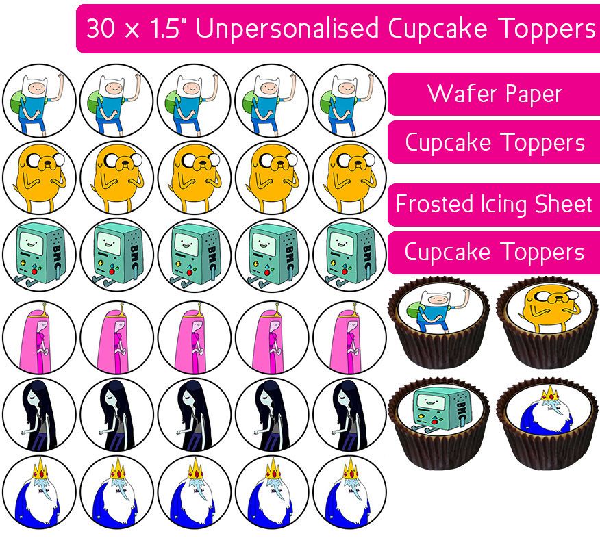 Adventure Time - 30 Cupcake Toppers
