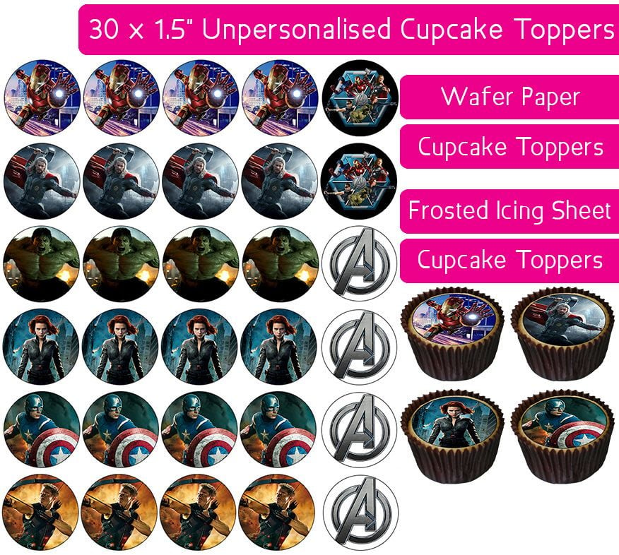 Avengers - 30 Cupcake Toppers