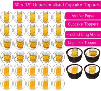 Beer - 30 Cupcake Toppers
