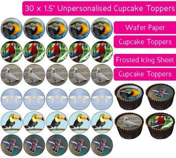 Birds - 30 Cupcake Toppers