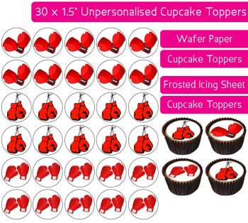 Boxing Gloves - 30 Cupcake Toppers