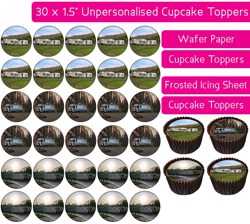 Caravans - 30 Cupcake Toppers