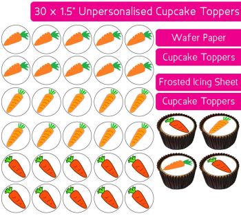 Carrots - 30 Cupcake Toppers