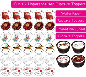 Casino - 30 Cupcake Toppers