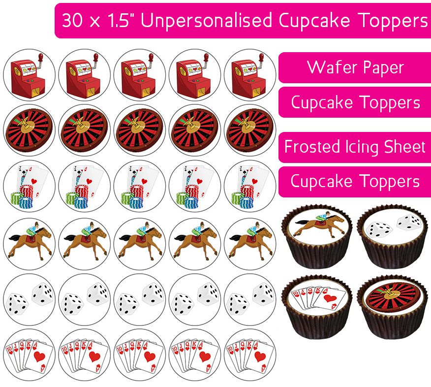Casino - 30 Cupcake Toppers