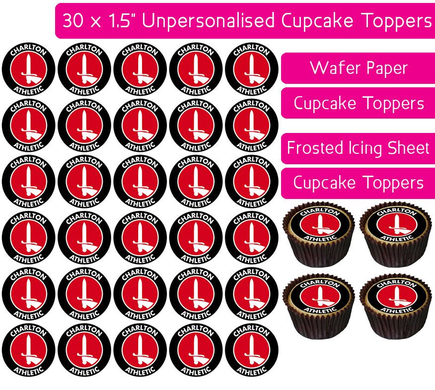 Charlton Athletic Football - 30 Cupcake Toppers