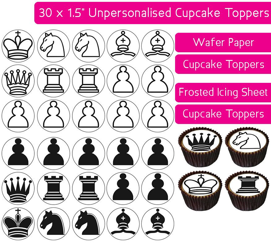 Chess - 30 Cupcake Toppers