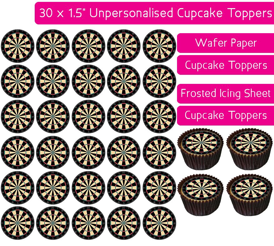 Dartboard - 30 Cupcake Toppers