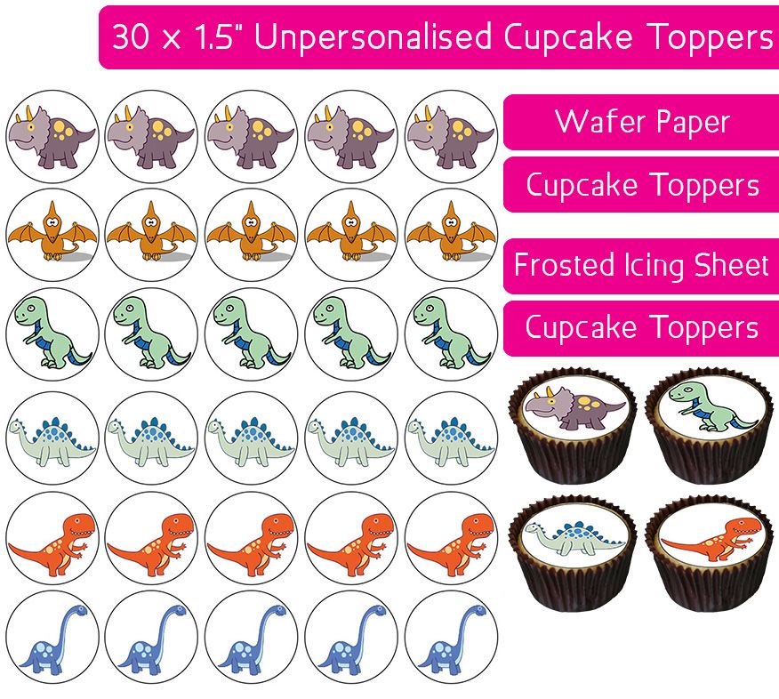 Dinosaurs - 30 Cupcake Toppers
