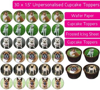 Dogs - 30 Cupcake Toppers