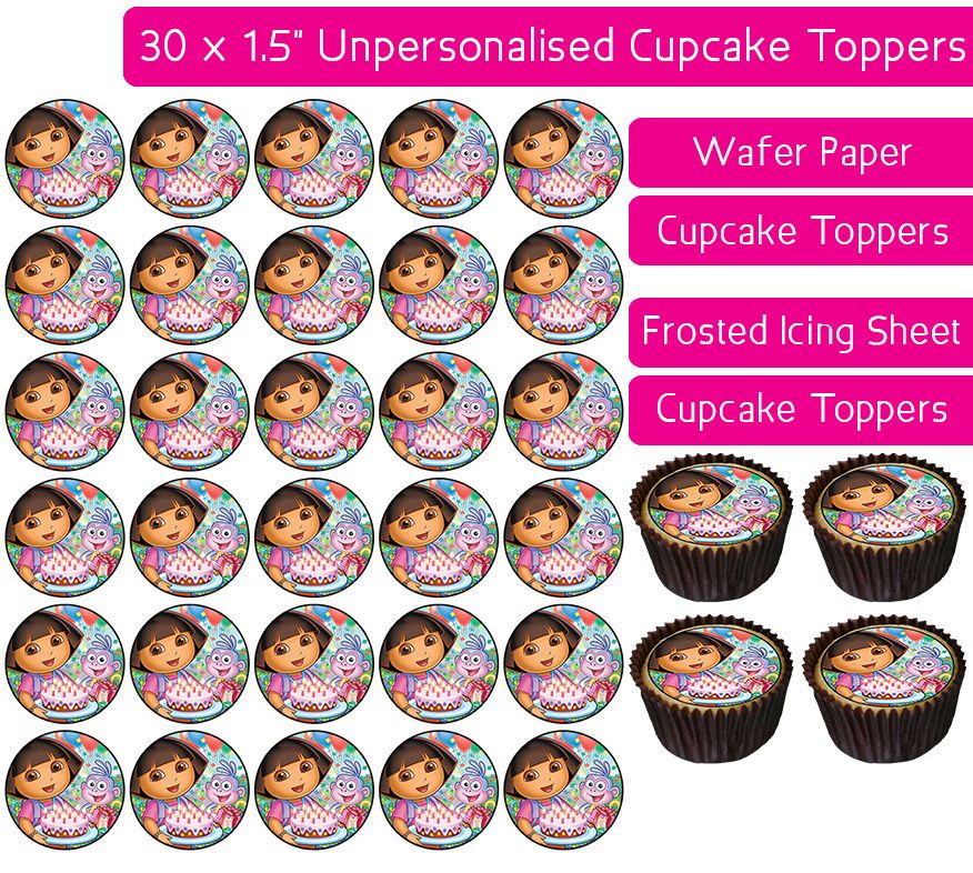 Dora The Explorer's Birthday - 30 Cupcake Toppers