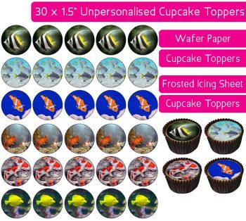Fish - 30 Cupcake Toppers
