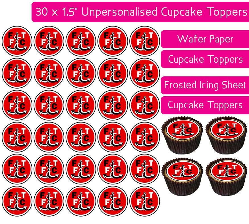 Fleetwood Town Football - 30 Cupcake Toppers