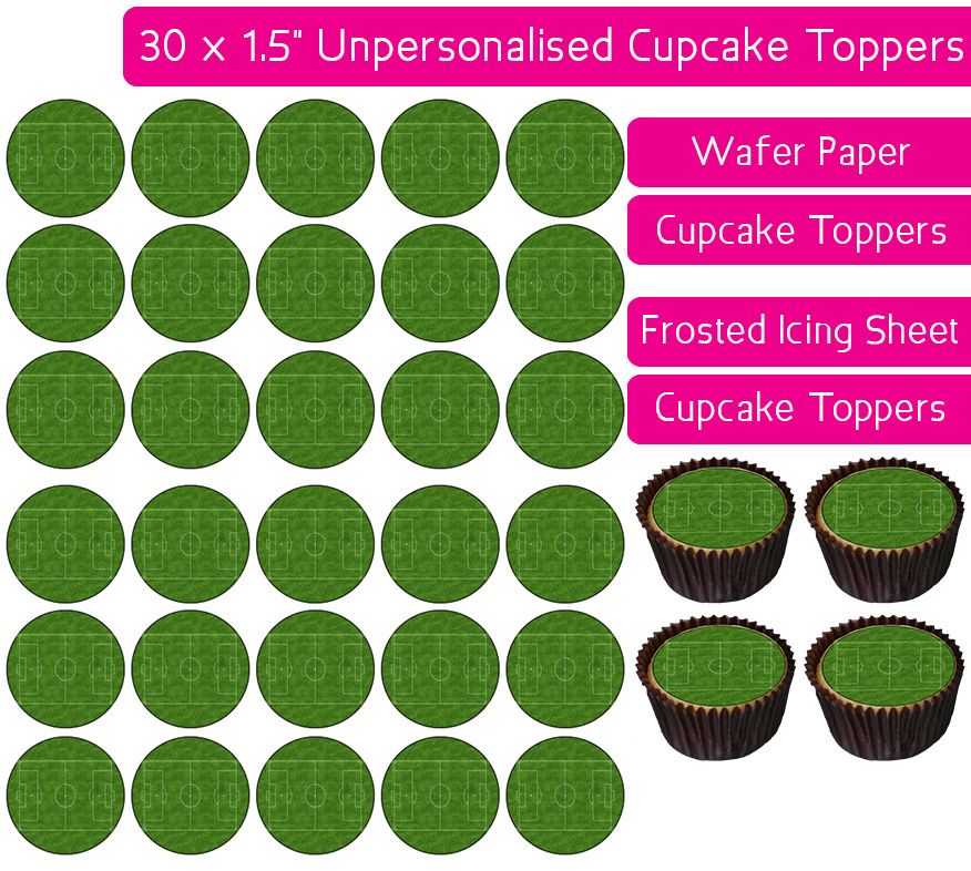 Football Pitch - 30 Cupcake Toppers