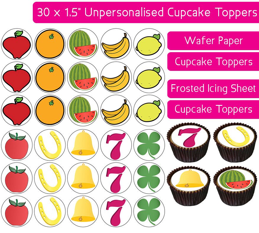 Fruit Machine - 30 Cupcake Toppers