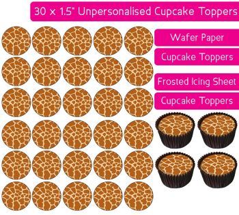 Giraffe Print - 30 Cupcake Toppers