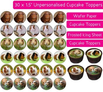 Guinea Pig - 30 Cupcake Toppers